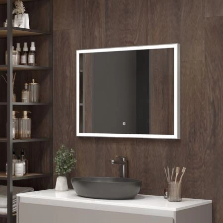 Зеркало Континент Frame silver standart 800x600 ЗЛП1019 с подсветкой