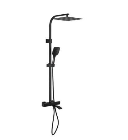 Душевая система Gappo G2407-60 термостат с изливом черный верхний душ 30x30