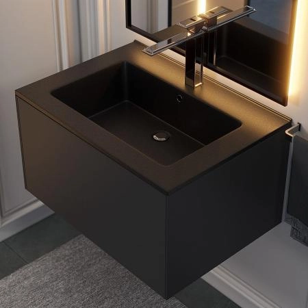 Раковина кварцевая Uperwood Parma Quartz, 65 см, черная матовая, космос