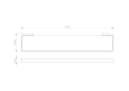 Стеклянная полка для ванной WONZON & WOGHAND LOTTE, Черный матовый (WW-8327A-MB)
