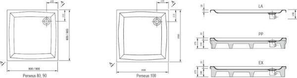 Поддон Ravak Perseus-100 EX белый