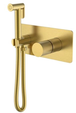 Смеситель гигиенический Boheme STICK Matt Gold c ручкой TOUCH 127-MG.2