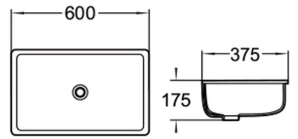 Раковина SantiLine SL-3006 60x37,5 подстольный керамическая Белый