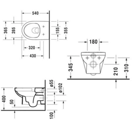 Duravit DuraStyle Комплект: подвесной унитаз Basic Rimless 256209 36.5х54см.+ сиденье с SoftClose 002079