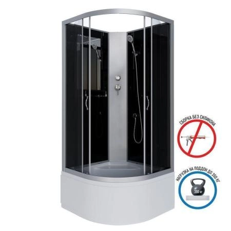 Душевая кабина Niagara NG-2507-14BK 800х800х2000 высокий поддон 40см стекло тонированное