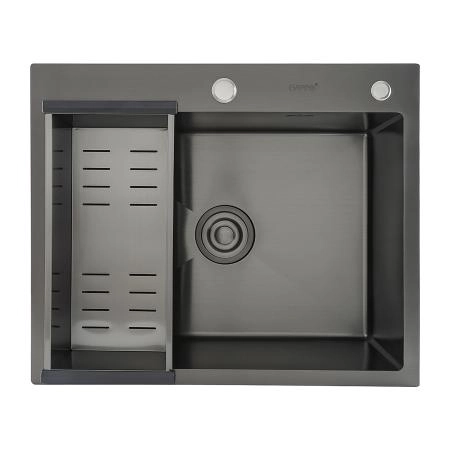 Кухонная мойка GAPPO GS6050-6 с коландером, оружейная сталь