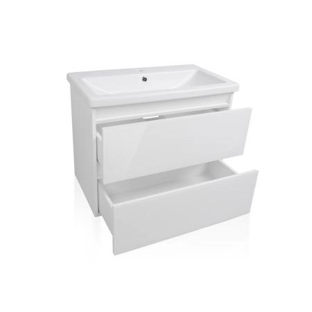 Тумба под раковину Style Line Elfante Даймонд 80 подвесная, Комо 80, Люкс белая, PLUS