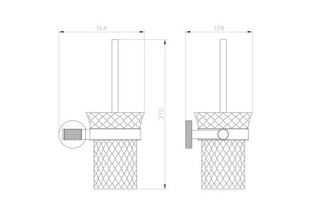 Туалетный ершик в комплекте WONZON & WOGHAND MAJESTIC, Черный/Золото (WW-9229)