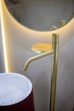Смеситель STICK Boheme напольный для умыв. Matt Gold с ручкой DIAMOND 120-MG