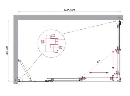 Душевой уголок BelBagno LUCE 110x90 матовое стекло 6 мм профиль хром LUCE-AH-21-110/90-P-Cr