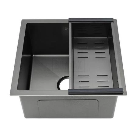 Кухонная мойка Gappo GS4444-6 440x440x215mm 0.8мм с коландером Черный