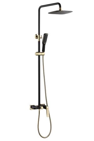 Стойка для душа Boheme со смесителем VENTURO черный + золото 388-B