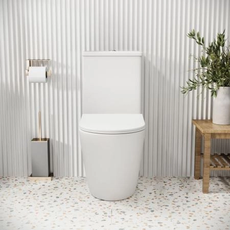 Унитаз Grossman GR-4480MS Color (620*365*810) БЕЛЫЙ МАТОВЫЙ напольный Безободковый с тонкой крышкой