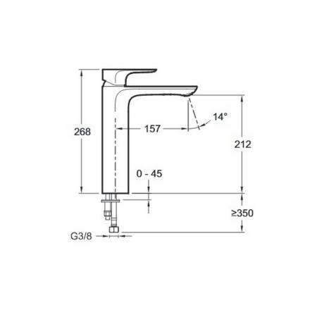 Смеситель Jacob Delafon ALEO E72299-4-CP для раковины хром