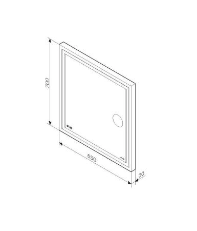 Зеркало AM.PM GEM 65 см Led-подсветка, часами и косметическим зеркалом, M91AMOX0653WG