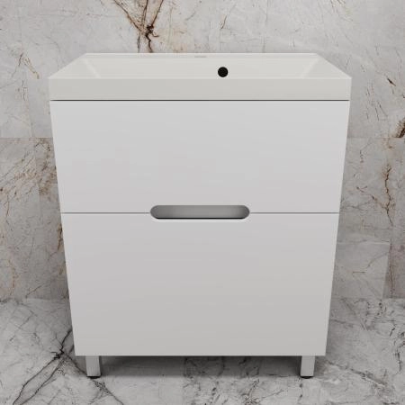 Тумба с раковиной Style Line Матис 70 ЛС-00002442 напольная под ASTI 70 (2 ящика) Белый матовый ЭМАЛЬ