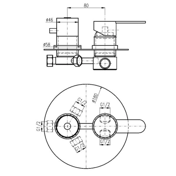 Смеситель Rav Slezak ZAMBEZI ZA087.3 для душа, цвет Хром с переключателем на 3 источника