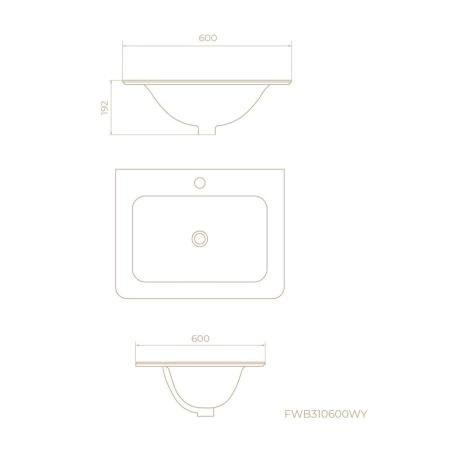 Раковина KNOTLOR ЦВЕТЕНИЕ FWB310600WY, встраиваемая матовый белый, 60 см