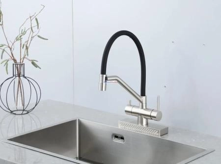 Смеситель для кухни Gappo G4098-5 с водопадом сатин