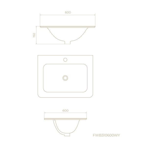 Раковина KNOTLOR ЦВЕТЕНИЕ FWB310600WY, встраиваемая матовый белый, 60 см
