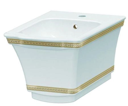 Биде подвесное Boheme Hermitage 953-G белый с золотым узором