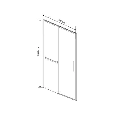 Душевая дверь Vincea Slim Soft VDS-1SS140CLG, 1400, брашированное золото, стекло прозрачное