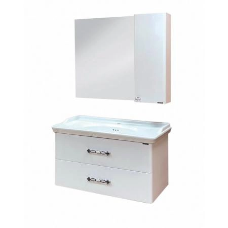 Тумба с раковиной Comforty Неаполь-100 белый глянец