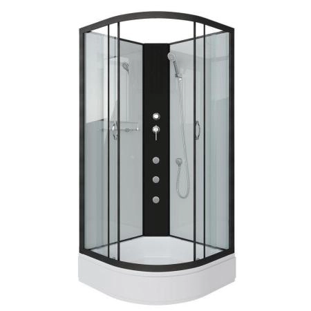 Душевая кабина Niagara NG-6701-14BKG 900х900х2000 средний поддон 26см стекло прозрачное черные профиля