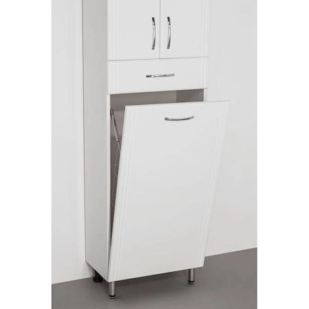 Пенал для ванной Style Line Эко Стандарт 48 с бельевой корзиной напольный с ящиком