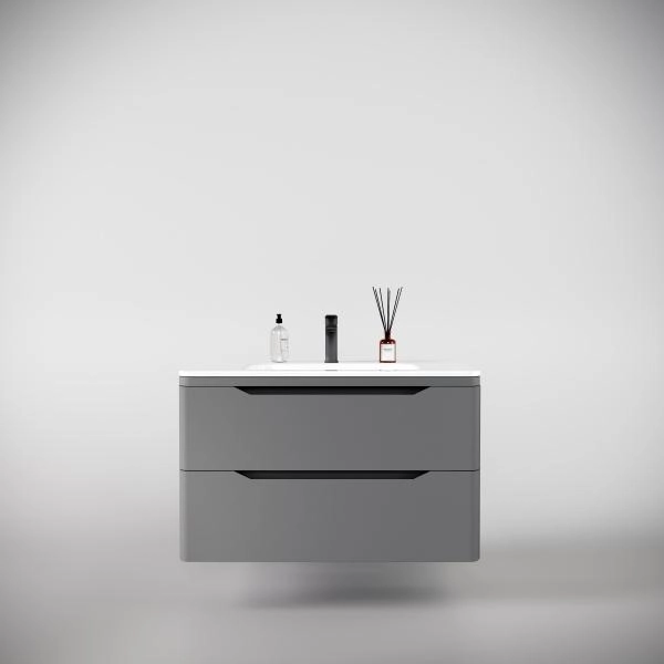 Тумба подвесная Style Line Марелла 90 (2 ящ.) Люкс антискрейтч серый, PLUS