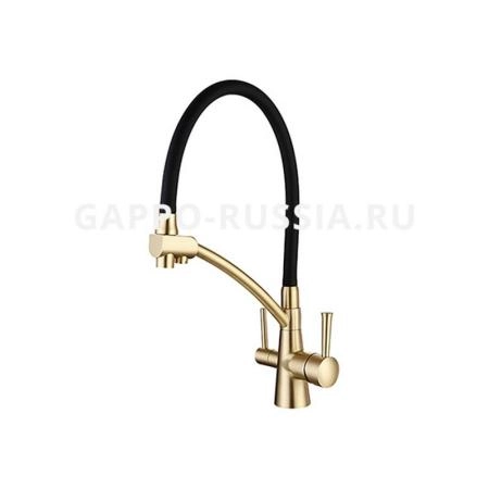 Смеситель Gappo G4398-1 для кухни, бронза/чёрный