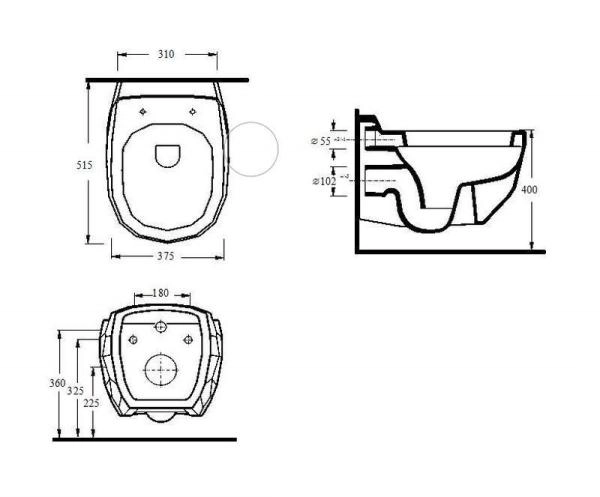 Унитаз BeWash Bekinger подвесной с сиденьем микролифт белый глянец 87303201
