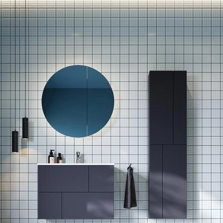 Roca Luna Зеркальный шкаф 80см, SX, с LED-подсветкой с выключателем, цвет: антрацит
