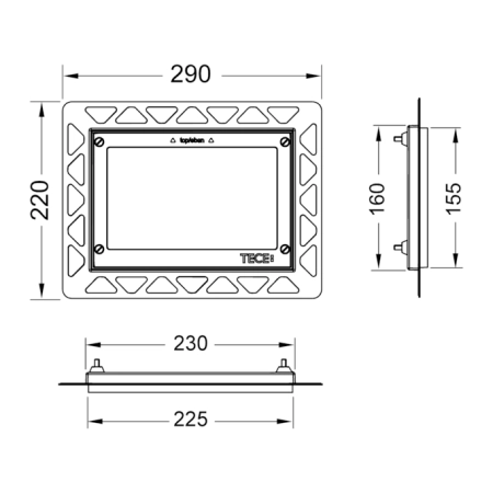 TECE Рамка монтажная, позолоченная