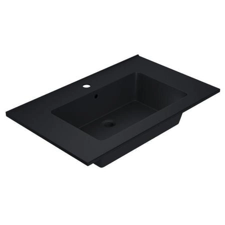 Раковина кварцевая Uperwood Parma Quartz 75 см, черная матовая, уголь