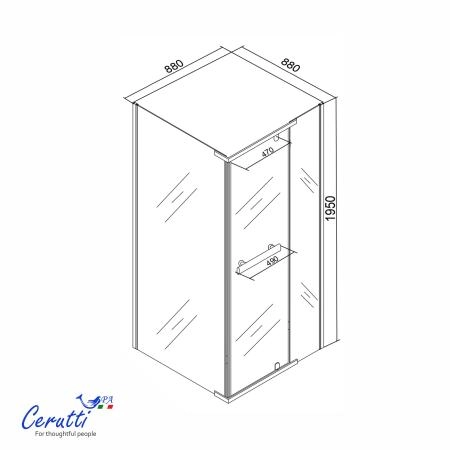 Душевое ограждение СeruttiSPA МИМИ (MIMI) ZQ91BF (90x90x195)