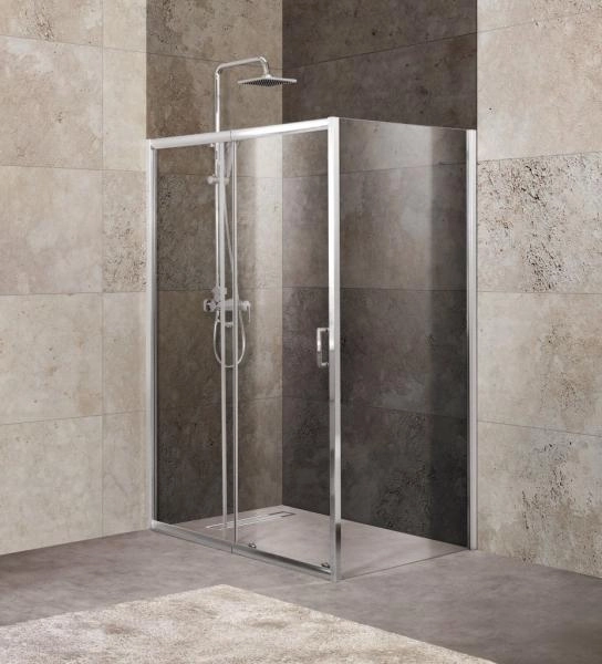 Душевой уголок BelBagno UNIQUE 110-125x90 прозрачное стекло 5 мм профиль хром UNIQUE-AH-1-110/125-90-C-Cr
