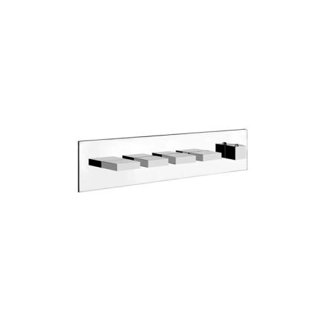 Gessi Rettangolo Встраиваемый термостатический смеситель, подключение на 3/4”, с 4мя независимыми выходами, внешняя часть, цвет: хром