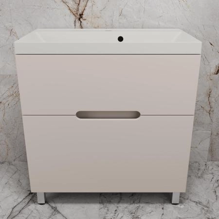 Тумба с раковиной Style Line Матис 80 ЛС-00002437 напольная под ASTI 80 (2 ящика) КРЕМ ЭМАЛЬ