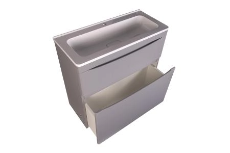 Тумба напольная Style Line Бергамо мини 90 (2 ящ.) Люкс антискрейтч серый, PLUS