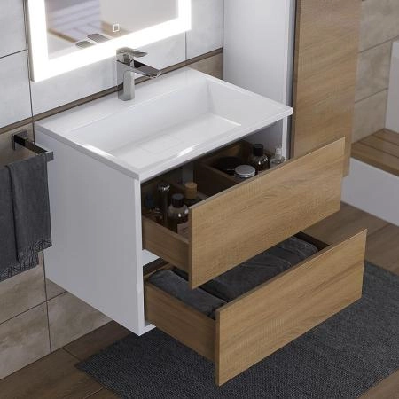 Раковина для ванной Uperwood Barsa 60 см, белая глянцевая