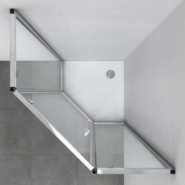 Душевой уголок Vincea Penta VSP-3P100CLGM, 1000*1000, вороненая сталь, стекло прозрачное