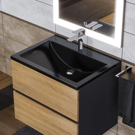 Раковина Uperwood Self 60 см,черная глянцевая