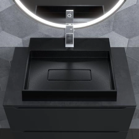 Раковина накладная кварцевая Uperwood Tanos Quartz 50 см, прямоугольная, космос матовая