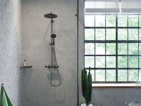 Hansgrohe 26890340 Croma Select S Душевая система для душа с термостатом ?280/100 мм, 3 режима, шлифованный черный хром