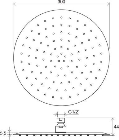 Верхний душ Ravak 984.00 круглая из латуни 300 мм X07P336