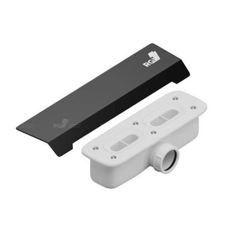 Сифон со стальной накладкой RGW S-015 черный к поддону STA  502411015-04