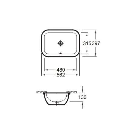 Раковина Jacob Delafon VOX EYA102-00 56 см встраиваемая снизу