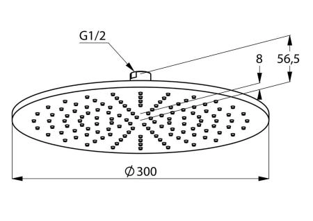 Верхний душ Kludi A-Qa 6433091-00 D30 см круглый, плоский 8 мм, цвет белый