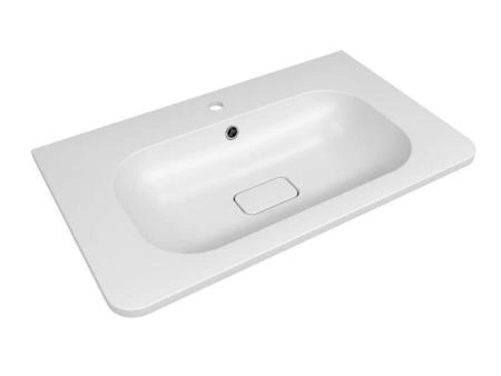 Раковина встраиваемый Uperwood Fate 80 см, прямоугольная, белая глянцевая